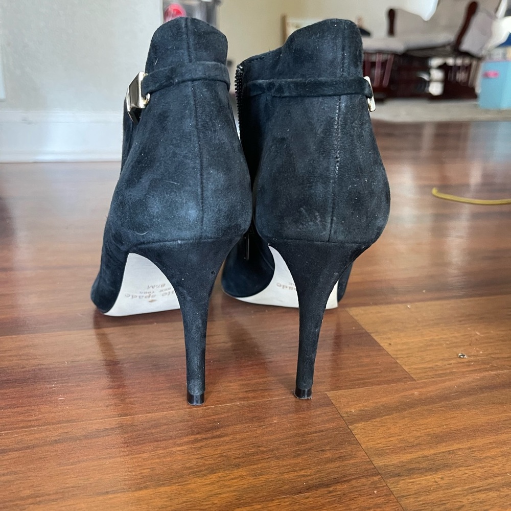 Black Suede Kate Spade Ankle boots size 8.5.